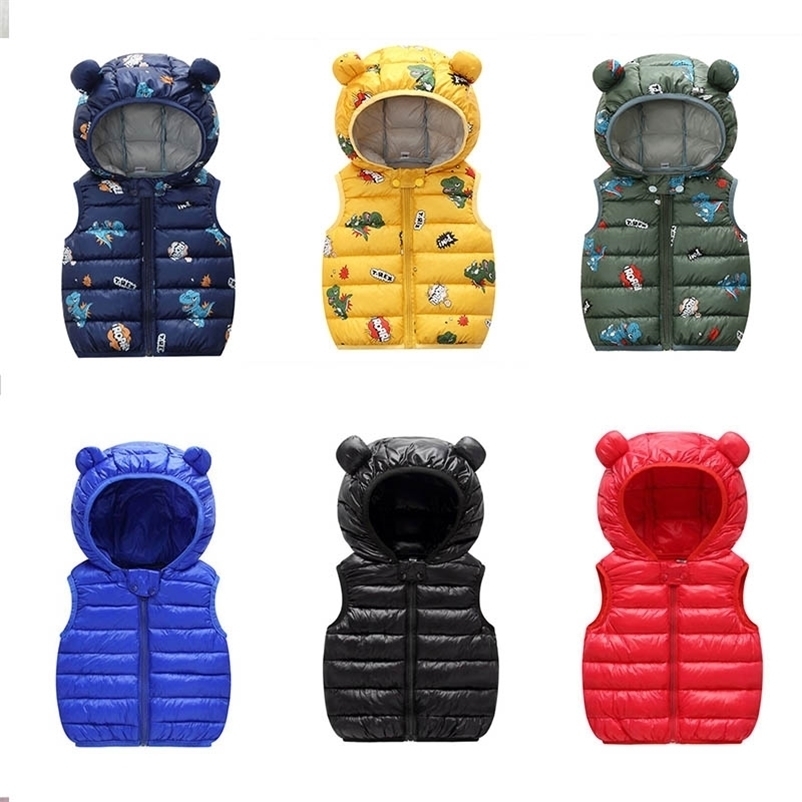 

Waistcoat Autumn Children Warm Down Vest Baby Cotton Kids Outerwear Clothing Boys Girls Hooded Jackets 220930, Blue