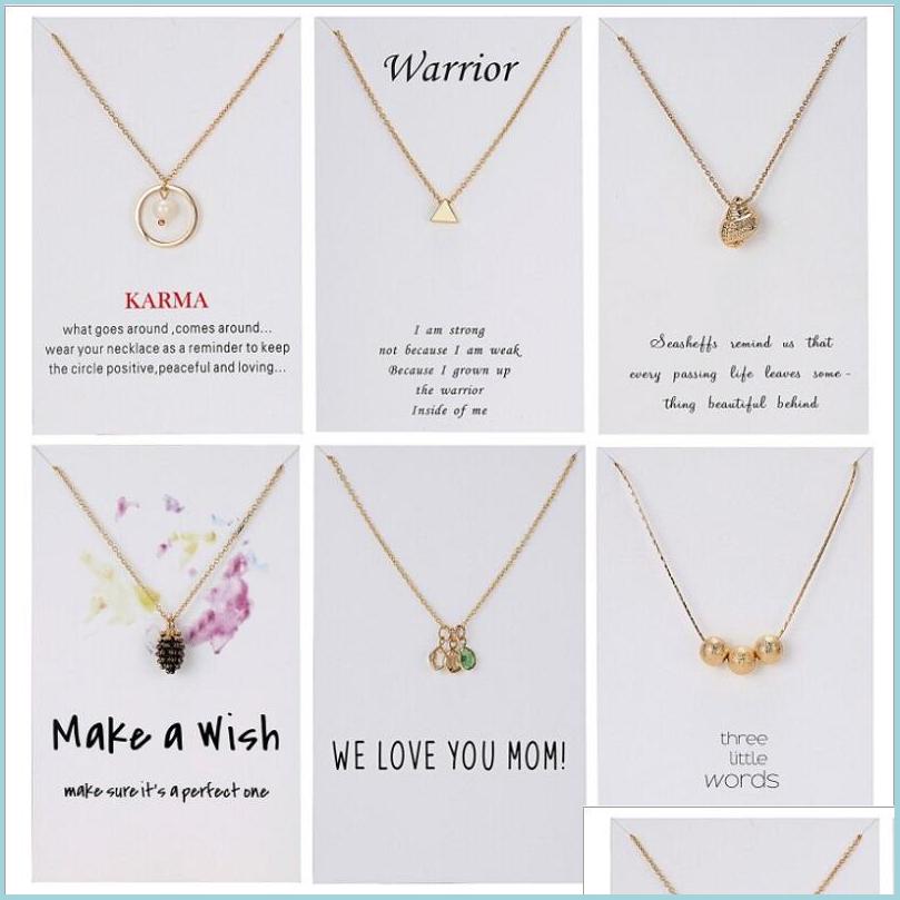 

Pendant Necklaces Fashion Pine Conch Birthstone Necklaces Gold Color Triangle Circle Round Ball Charm Pendant Necklace Wish Vipjewel Dhwm8