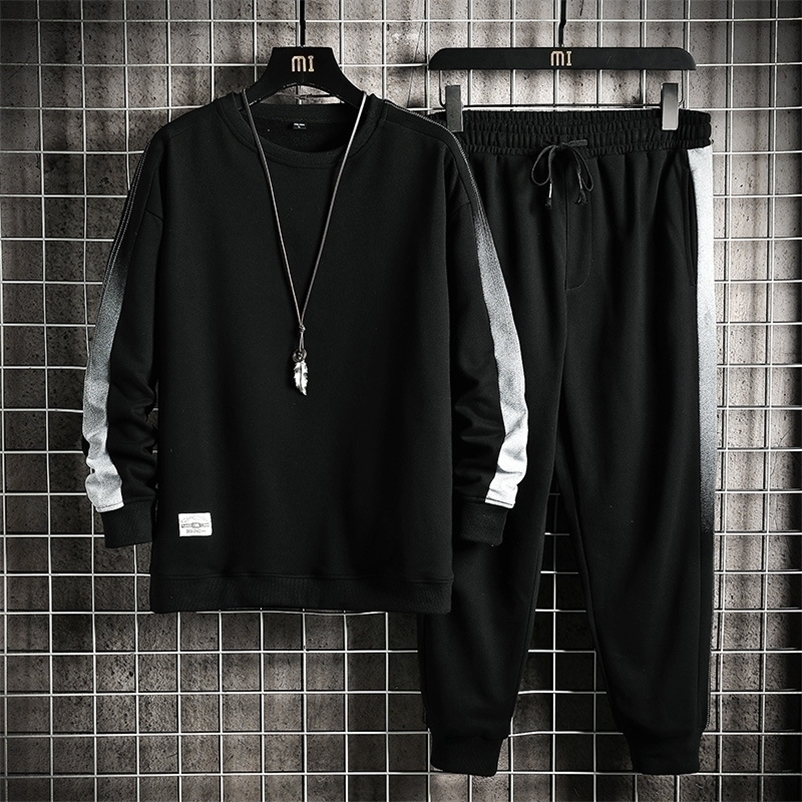 

Men' Tracksuits Autumn Fashion Men' Set Sweatshirts and Sweatpants Outfit Sets Running Fitness Sports Suit Solid Color Streetwear Mens Clothing 220930, Hh0750white