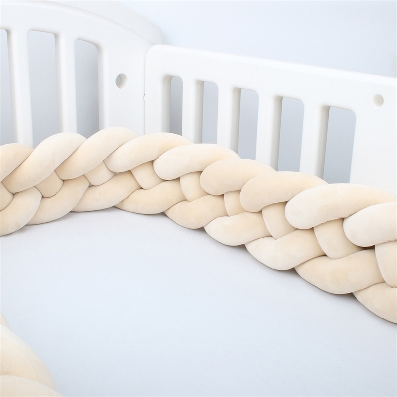 

Bed Rails 4 Strands Braid Baby Crib Bumper Knot Bed Bumper Nursery Cradle Baby Bedding Room Decor Crib Protector 12cm and 15cm Height 221006