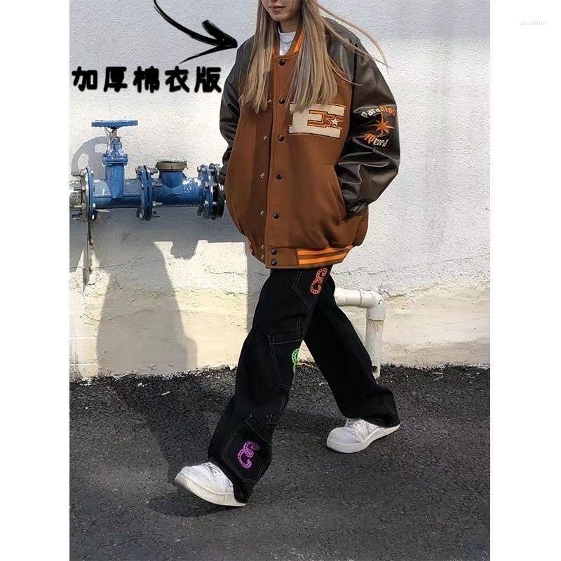 

Women's Down Autumn And Winter Wool Baseball Suit Cotton Jacket Men's Women's American Loose Oversize Couple Students, High quality inside