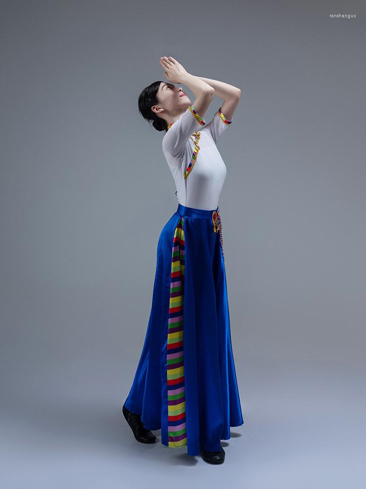 

Ethnic Clothing Tibetan Dance Costumes Women's Stage Minority Half Skirt Adult Practice Suit