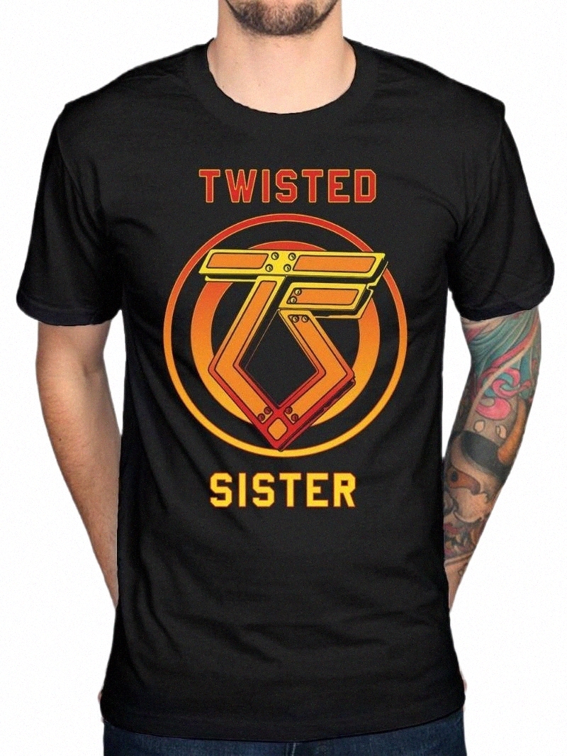 

men's T-Shirts Official Twisted Sister You Can't Stop Rock N Roll T-Shirt Metal Band Merch Cotton Tee Shirt Loose Size 38KN#, Bk