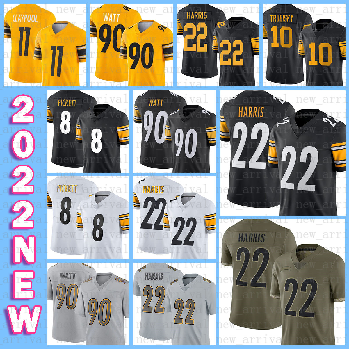 

Ben Roethlisberger Football Jersey Najee Harris Kenny Pickett Troy Polamalu Devin Bush Diontae Johnson Cameron Heyward Myles Jack Highsmith T.J. Watt Freiermuth, 2022 mens-gr