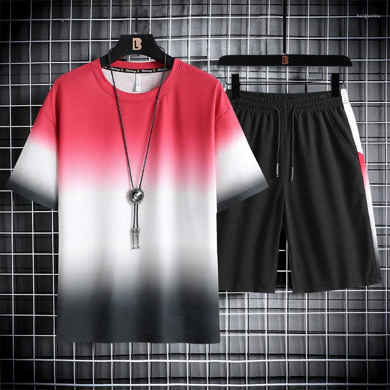 

Men's Tracksuits Men's Oversize T-Shirt Shorts Set Summer Sports Clothes Sportswear Tshirt Tracksuit Male Hip Hop Streetwear M-7XL, Yjgf920blue