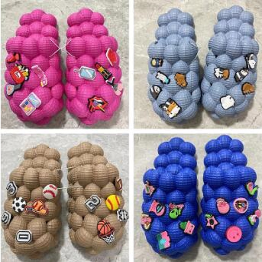

Bubble Slippers Slides Sandals With Charms Beach Man Women Summer House Shoes Platform Winter Ball Men Size 35-48, # 4