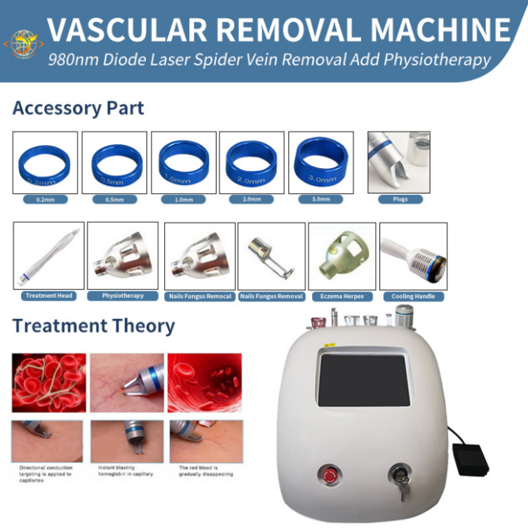

Slimming Machine 5 In 1 980Nm Diode Laser Vascular Removal Machine Spider Vein Blood Vessels Beauty Equipment With Ce Certificate