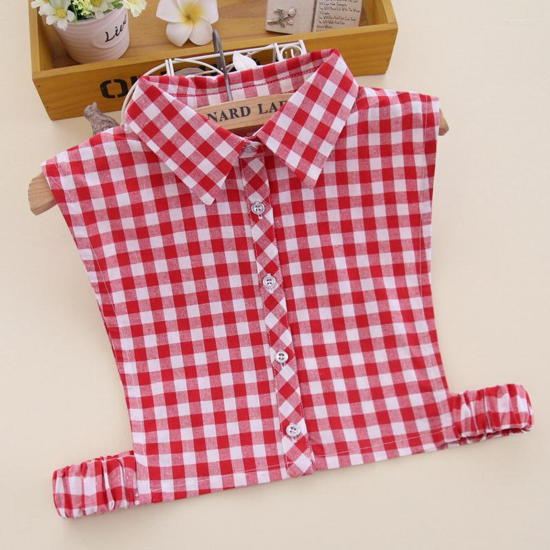 

Bow Ties Female False Collar Plaid Fake For Women Detachable Collars Removable Half Shirt Blouse Faux Col