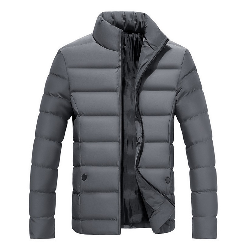 

Mens Down Parkas Spring Autumn and Winter Mens Standup Collar Thick Warm Cotton Casual Jacket Trendy Fashion Mens Cotton Jacket 2201006, Black