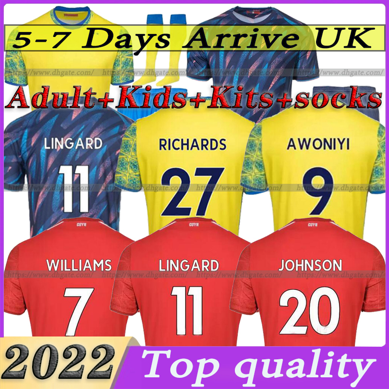 

22 23 Nottingham Forests Soccer Jerseys Johnson GIBBS-WHITE Niakhate Surridge Maillot Foot Forest Awoniy Freuler MIGHTEN Williams Football Shirt Man kids socks, 22/23 fans version home patch