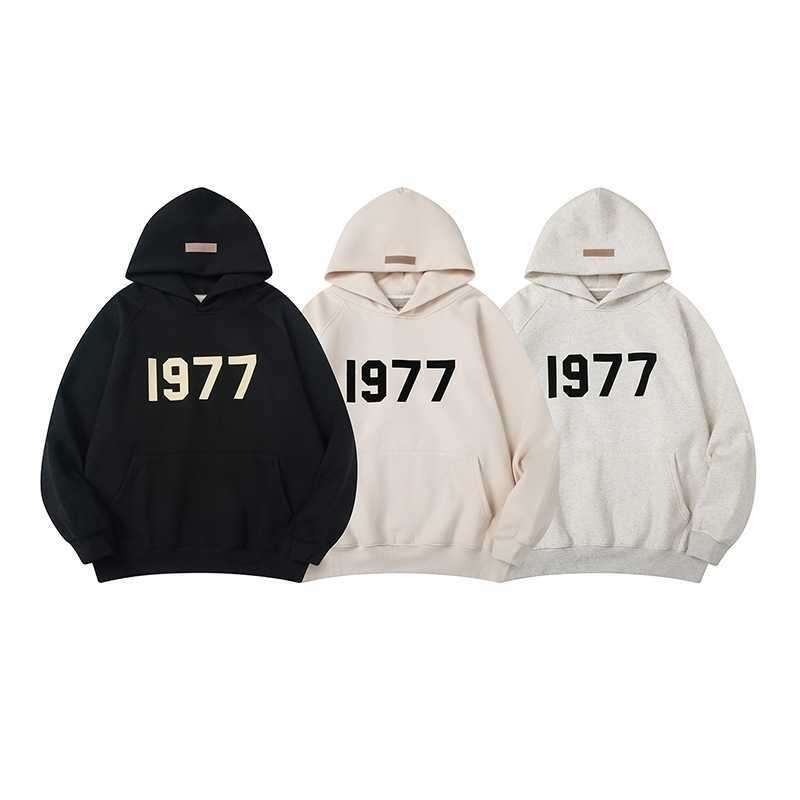 

Men' Hoodies Sweatshirts Designers Hoodie Essentials Hooded for Mens Fog God of Fear Multi Thread Flocking 1977 High Street Coupleidmb, Black