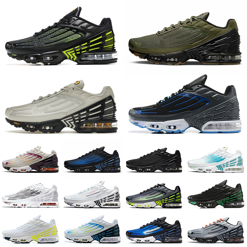 

New Quality TN Plus 3 Running Shoes Tuned III Grey White Max Women Mens OG Black Light Bone Laser Blue Green Aqua Air Rainbow Red tns Trainers Tn3 Runners Sports Airmaxs, 39-46 (17)