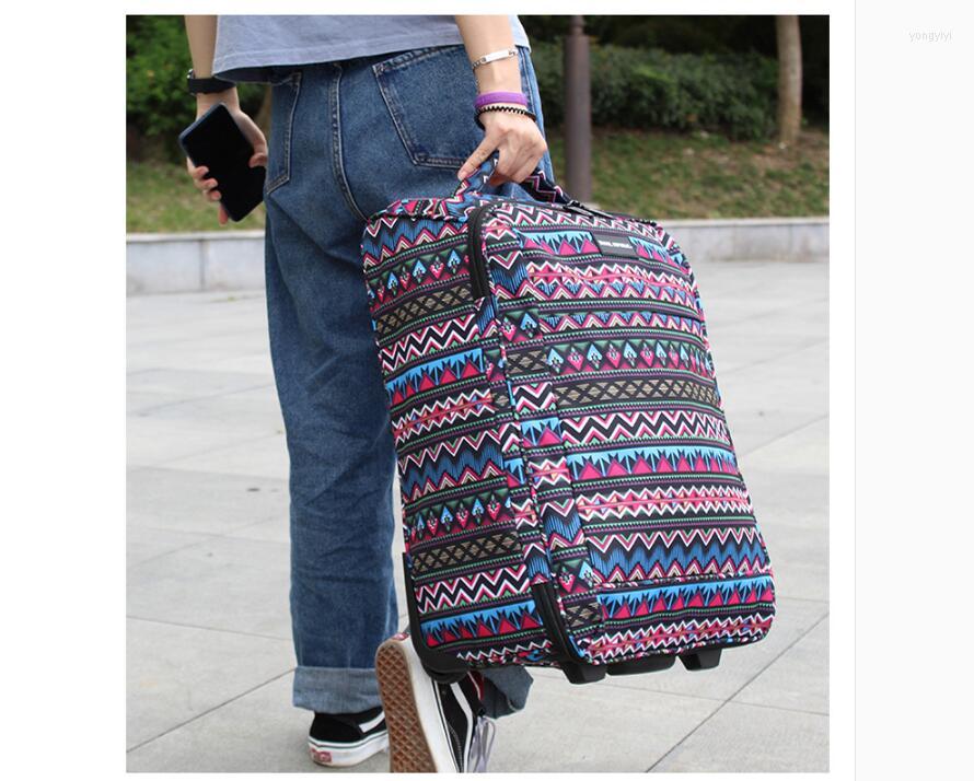 

Duffel Bags Women Travel Trolley Bag Rolling Luggage On Wheels Carry Hand Wheeled Cabin Size With, Refer to photo