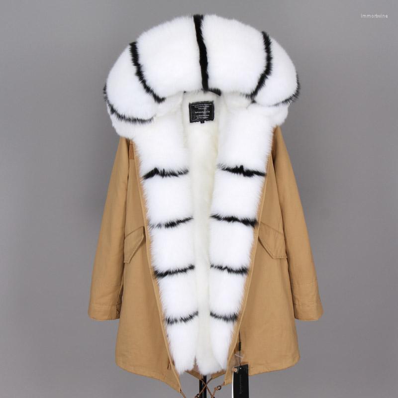 

Women' Fur Real Collar Fashion Winter Jacket Coat Slim Detachable Faux Lining, Black