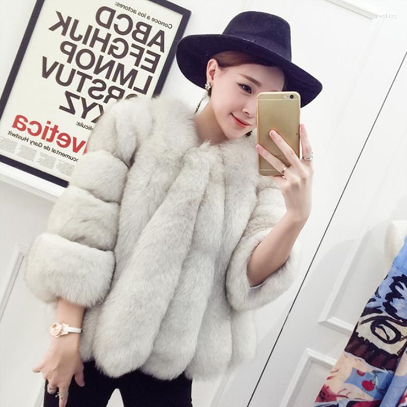 

Women' Fur Women Warm Faux Coat Short Slim Winter Jacket Fashion Outwear For Woman Plus Size M190705, Beige