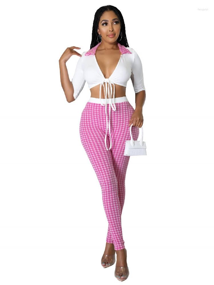 

Women' Two Piece Pants 2 Pieces Sets 2022 Summer Autumn Spliced Crop Tops And Pencil Suits Matching Set Tracksuit Outfit, Black