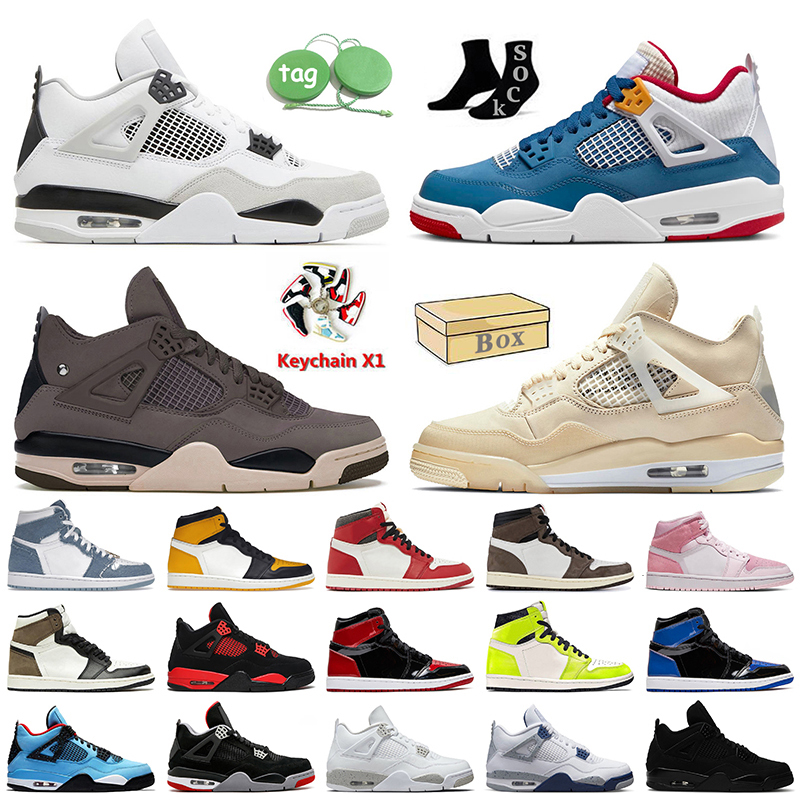 

Military Jumpman 4 1 Basketball Shoes Denim 1s Midnight Navy 4s Taxi Patent Bred Red Thunder Oreo Black Cat A Ma Maniere Lost Found Mid Digital Pink Trainers Sneakers, B34 high og stage haze 36-47