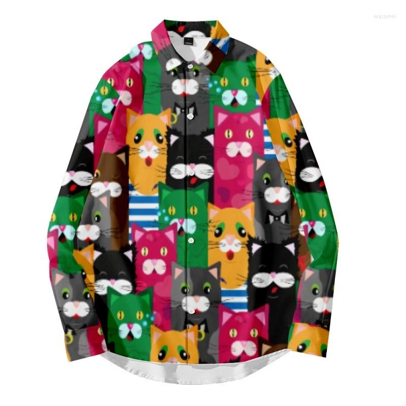 

Men's Casual Shirts 2022 Men's Fashion Clothing Cardigan Turn-down-collar High Quality Men Buttoned Shirt Printing Long Sleeve Tops, Style 5