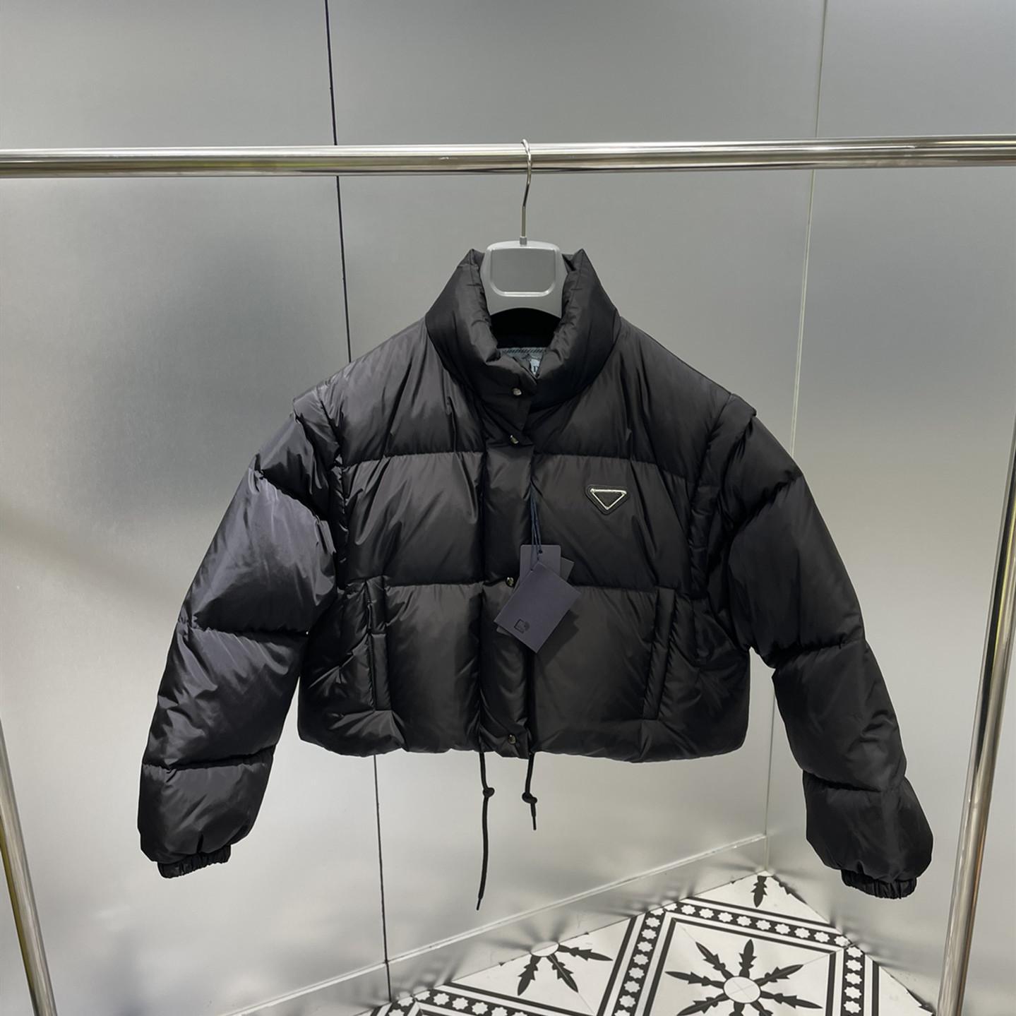 

Fashion Classic Detachable Down Jacket Womens Winter Warm Feather Waistcoat Short Thermal Cotton Jacket Design Coat Size SML, B black