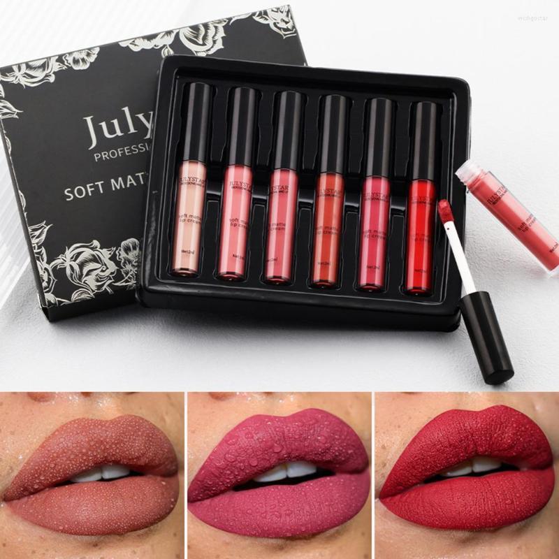 

Lip Gloss Liquid Lipstick Elegant Multifunctional Makeup Tool Fashion Beauty Cosmetic, 6pcs