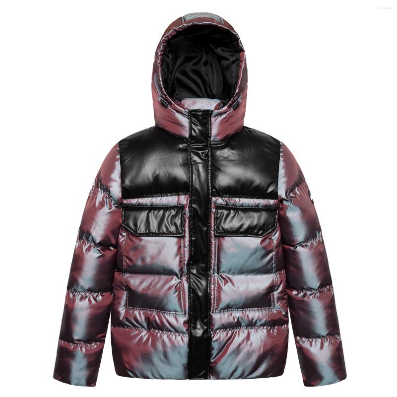 

Men' Down Moto&bike Autumn And Winter Leisure Light Zip Pocket Hat Reflecting Large Size Cotton-padded Jacket Parkas Windbreak, Purple