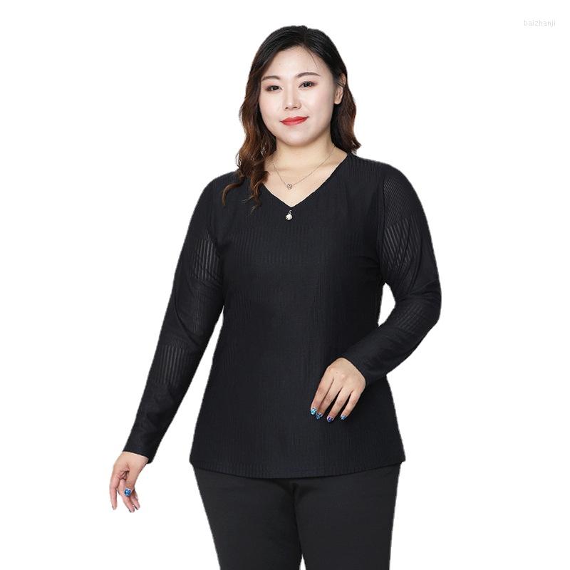 

Women's Blouses V-Neck Casual Shirts Autumn Spring Elegant Long Sleeves Solid Tops Female Slim  To 10XL Oversized Blusas Mujer T61129, Black