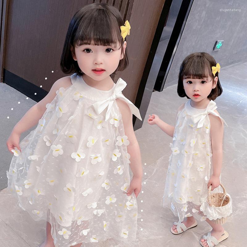 

Girl Dresses 3D Butterfly Little Flower For 2022 Fashion Korean Lace Girls Dress Birthday Party Princess Baby Kids Clothes, As the picture