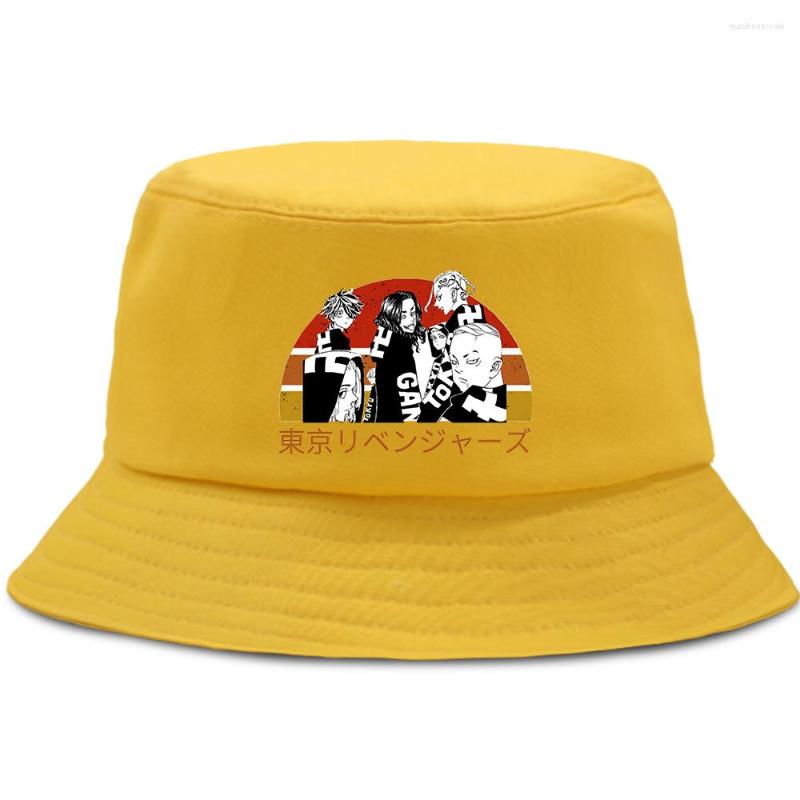 

Berets Men Sun Hats Tokyo Revengers Cartoon Japanese Anime Fashion Fedoras Rock Women's Hat Manga Foldable Harajuku Summer Bucket Cap, Beige