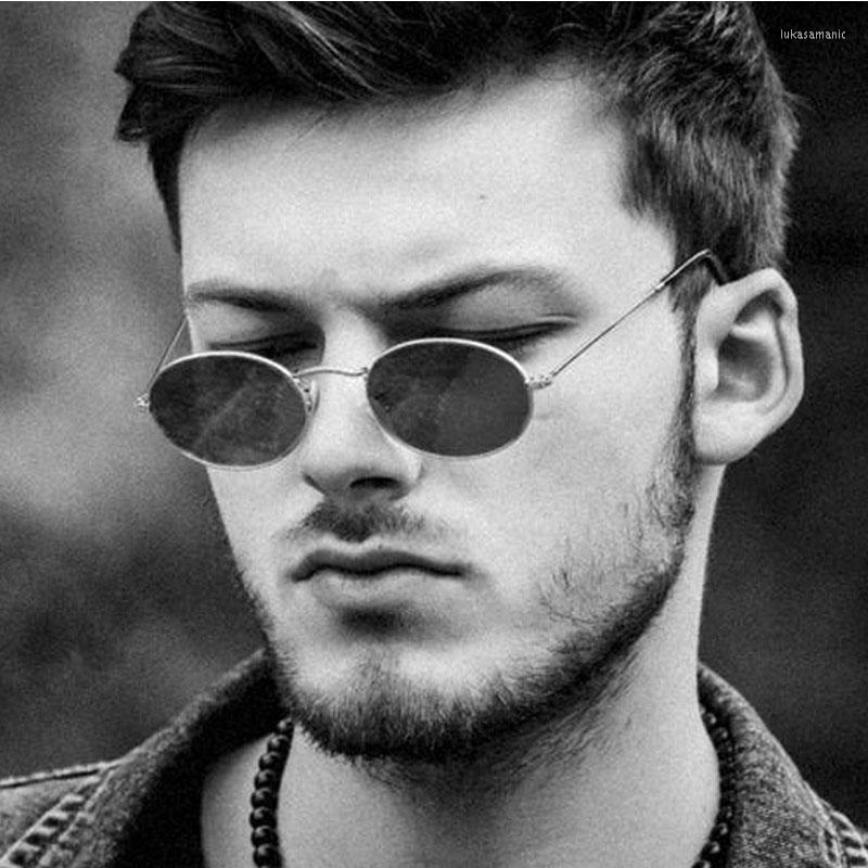 

Sunglasses 2022 Fashion Classic Metal Elliptical Retro High-end Brand Design Polarizing With Circular Frames