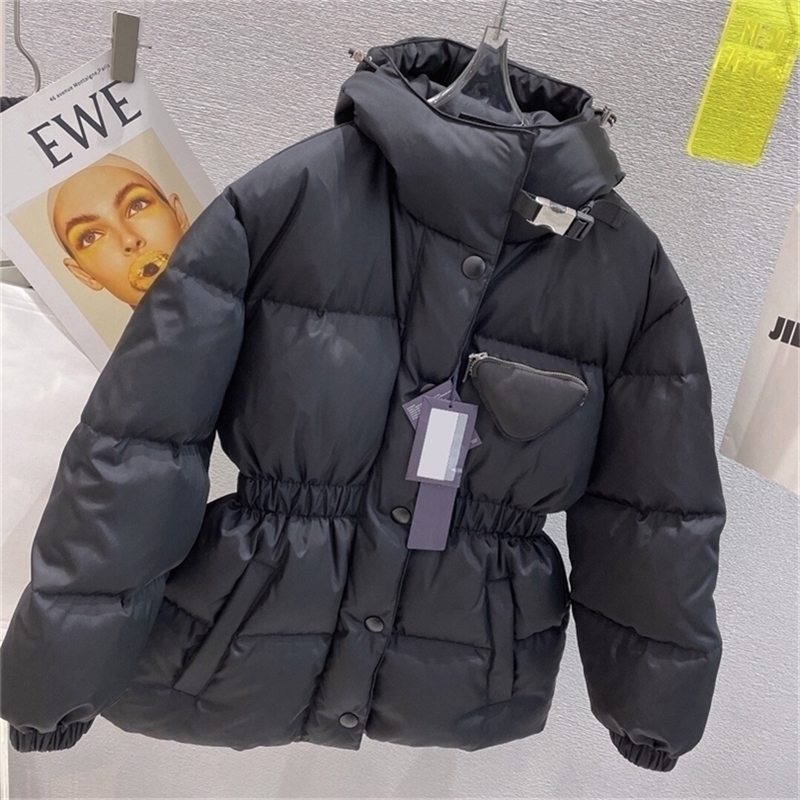 

Womens Down Parkas herbst und winter neue mit kapuze zipper taille verdickte ente unten jacke frauen 220930, Black