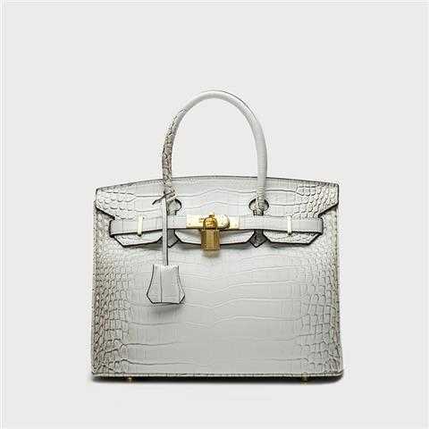 

Fashion birkins woman herme bag 2022 new large litchi pattern female hand-held Messenger Red bride kellies crocodile, White