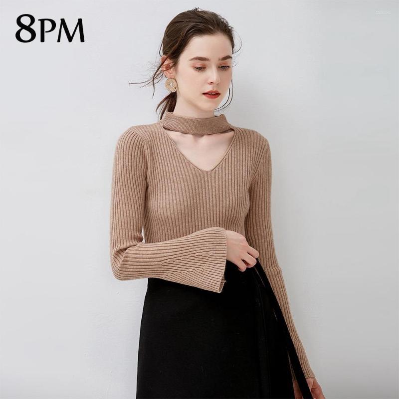 

Women's Sweaters Women Flared Sleeve Sweater Sexy Hollow Collar Knit Pullover Jumper Tops Fleece Lined Warm Ouc1252, Black