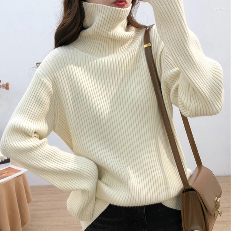 

Women' Sweaters Women Turtleneck Sweater Knitting Winter Solid Pullovers Famale Korea Casual Streetwear Ladies Long Sleeve Sueter Sweet, Gray