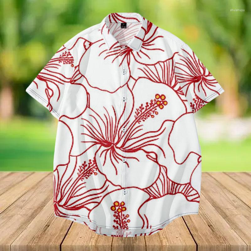 

Men' Casual Shirts 2022 Arrival Men' Men Hawaiian Camicias One Button Wild Printed Short-sleeve Blouses Tops, Men shirts-5