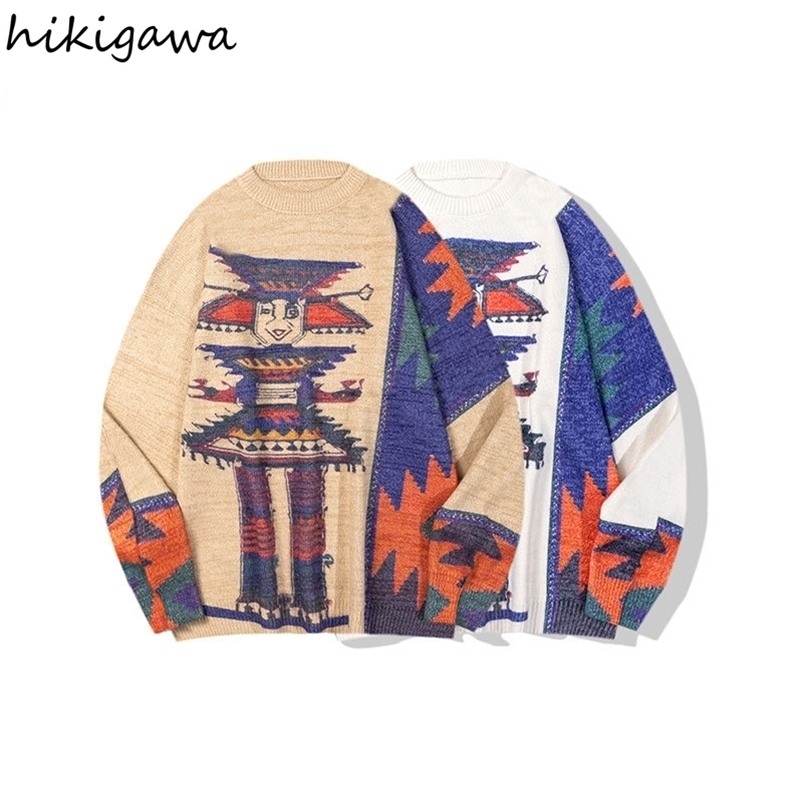 

Women's Sweaters Korean Oversized Pullovers Irregular Graffiti Streetwear BF Jumper Y2k Tops Sueter Mujer Fashion Casual Knitted Sweaters Jacket 221006, White