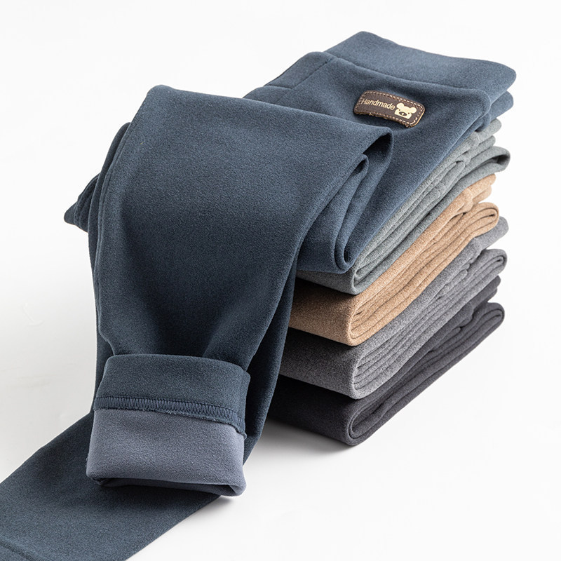 

Leggings Tights Boys Inner Thick Velvet Children Clothing Warm Pants Autumn Winter Thermal Long Kids Anti cold 221006, Beige