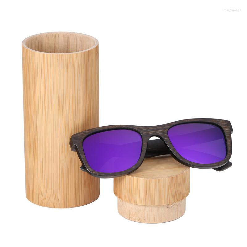 

Sunglasses BerWer Brown Bamboo Wooden Polarized Mens Vintage UV Protection Eyewear Women Glasses In Gift Box