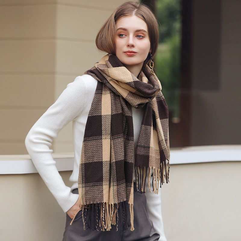 

Fashion Plaid Scarves for Women Wraps Shawl Long Blanket Chunky Oversized Winter/Fall Warm Scarf