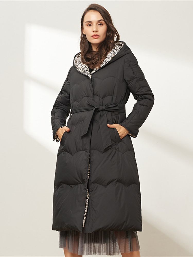 

Women's Down Parkas Fashion Hooded Down Coats women winter Thicker Warm White Goose Down Coats was thin thicker warm Parkas With Belt WY1047 220930, Black