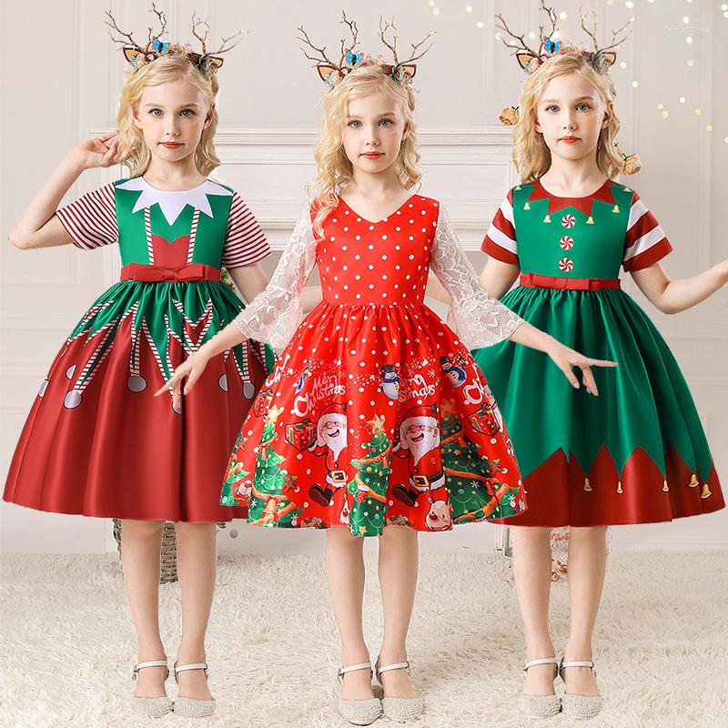 

Girl Dresses Christmas Party Dress For Girls Cute Santa Claus Snowman Princess Kids Carnival Costume Children Clothing 4 6 8 10 Yrs, As the picture