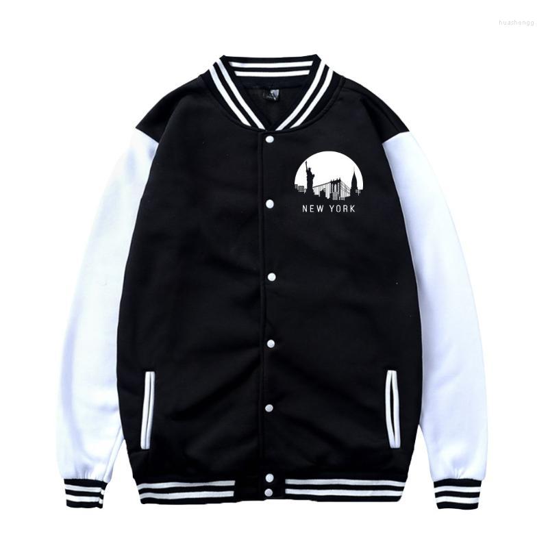 

Men' Jackets Men' York Skyline Men' And Women' Plus Velvet Varsity Baseball Jacket Uniform Pullover Hoodie Sport Sweatshirt, Black