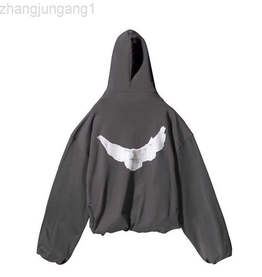 

Designer Kanyes Fashion Wests Luxury Hoodie Balanciagas Three Party Joint Name Peace Dove Printed Mens And Womens, Dark grey (larger size)