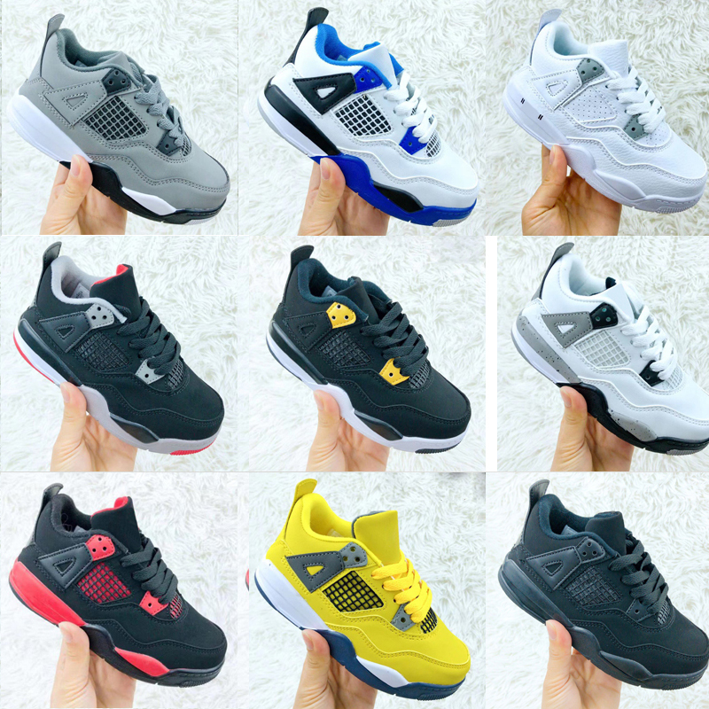 

Jumpman Kids Basketball Shoes 4 4s Black Cat Lightning Fire Red White Oreo Cement Bred Pure Money Boys Girls Children Toddler Sneakers TD GS Sports Trainers US 6C-5Y, As photo 5
