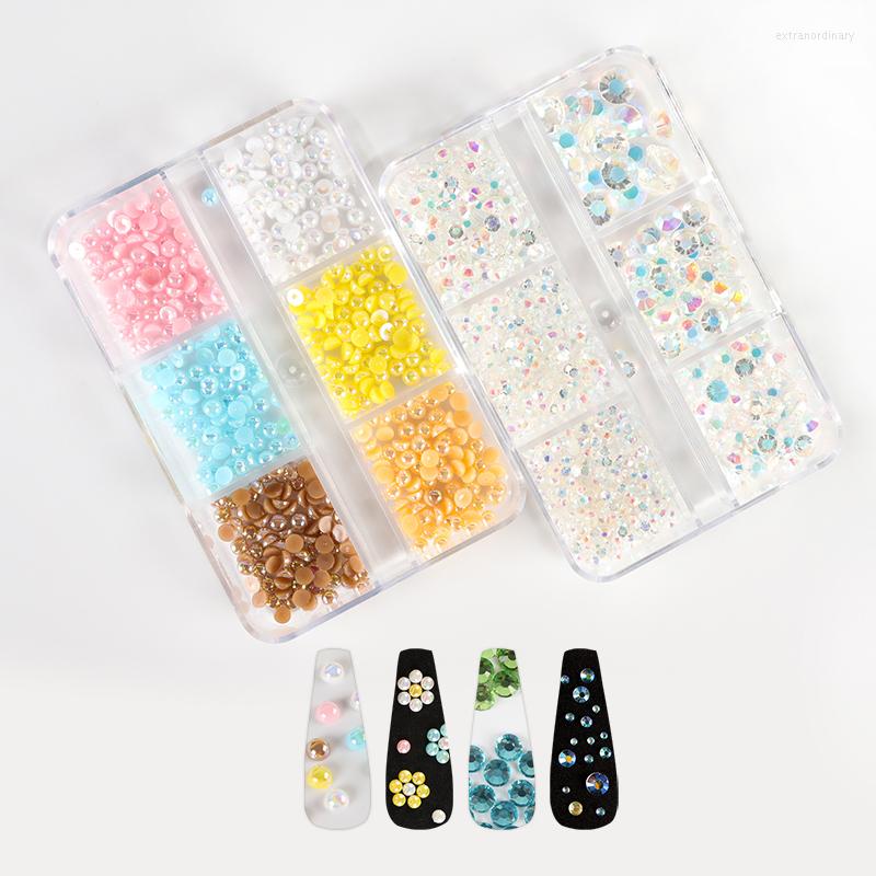

Nail Art Kits Gems Rhinestones Bead Charm Crystal Glitter Glass Stones Manicure Drill Decorations Salon Supplies Nails Accessories