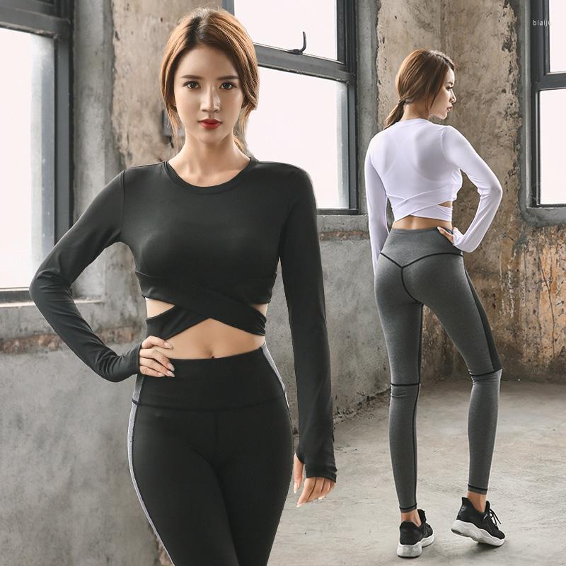 

Active Sets Women' Workout Suit 3Piece Gym Yoga Set Crop Crisscoss T Shirt Bra High Waist Running Pants Breathable Fitness Tracksuit, Black