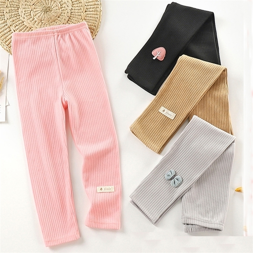 

Trousers 29T Kids Pants Autumn Big Pp Cotton Leggings for Girls Baby Bow Stripe Long Trousers Fashion Children girl Princess Legging 2201006, Pink