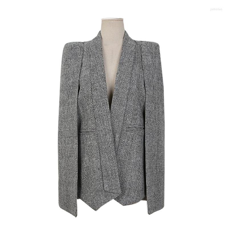

Women' Suits Autumn Korean Stitching Mid-length Slim Cloak Small Suit Jacket Temperament Lady 2022 Feminine Blazer