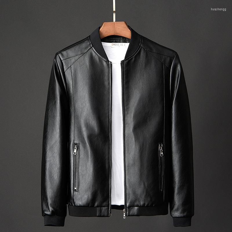 

Men's Jackets Men's Jacket Bomber Motorcycle Men Biker PU Baseball Plus Size 7XL 2022 Fashion Causal Jaqueta Masculino J410Men's, Black