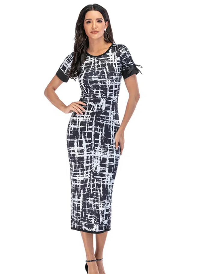

Women's Dresses Casual Business Church Work Midi Dresses Bow, Black