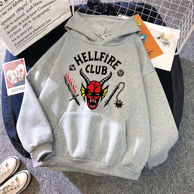 

2022 Hellfire Club Printed Long Sleeve Hoodie Pullovers Tops Men Women Winter Warm Oversized Sweatshirt Cloth Hooded Sweastshirts, Red